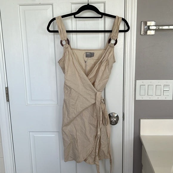 ASOS Linen Wrap Mini Sundress - Picture 3 of 6